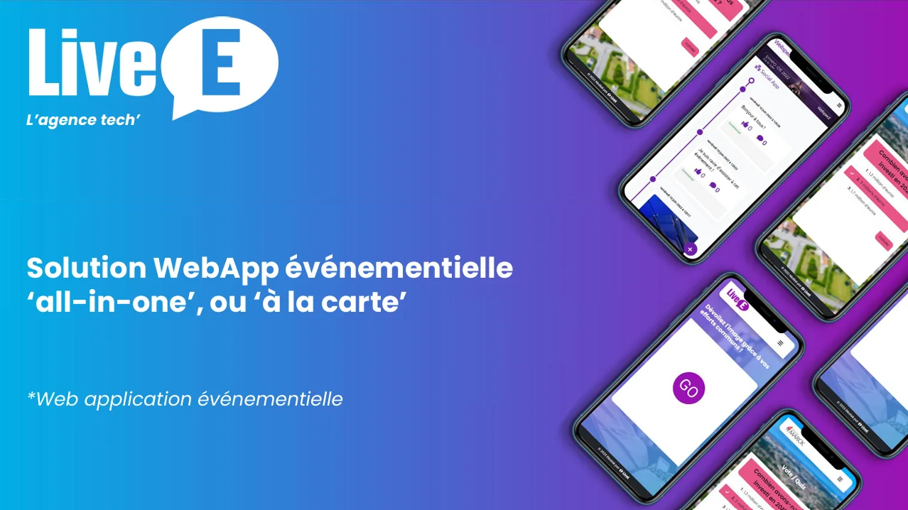 Aperçu de l'application événementielle de LiveE