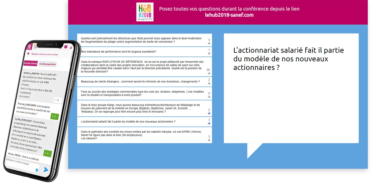 Aperçu de la solution Conférence interactive de LiveE