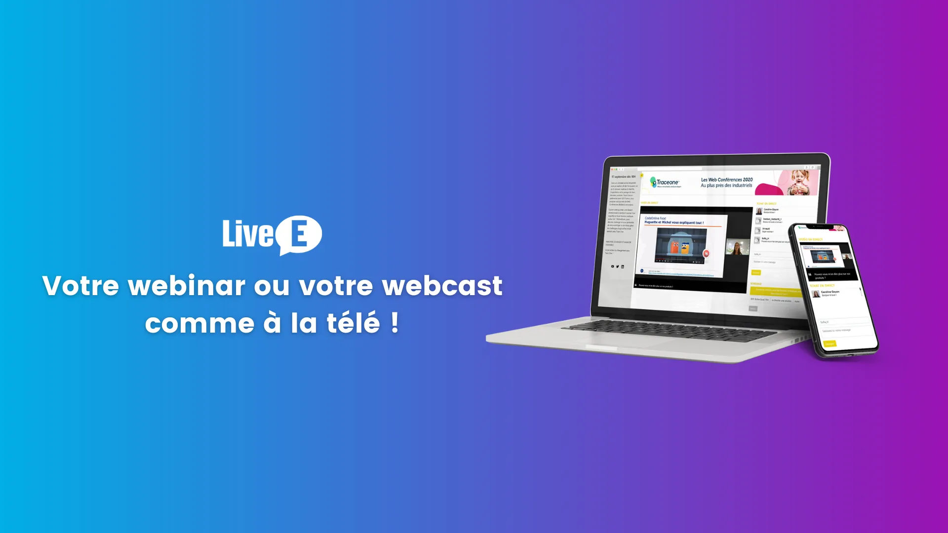 Aperçu de la solution Webinaire avec régie à distance de LiveE
